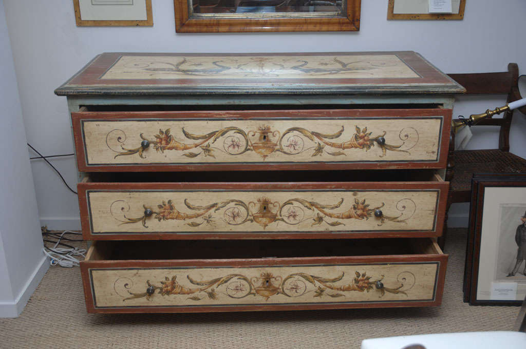Early 19th Century Austrian, Painted Chest of Drawers In Good Condition In East Hampton, NY