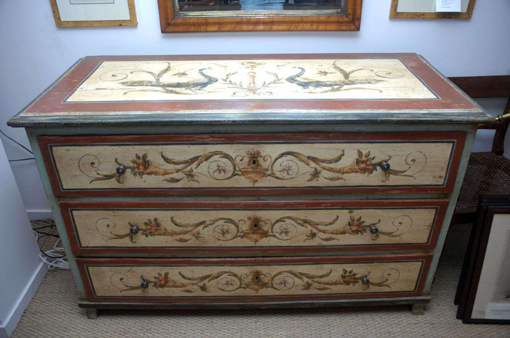 Early 19th Century Austrian, Painted Chest of Drawers 1