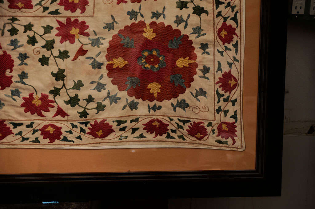 Embroidered Uzbek Sousani , Framed