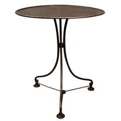 French Adjustable Top Metal Bistro Table