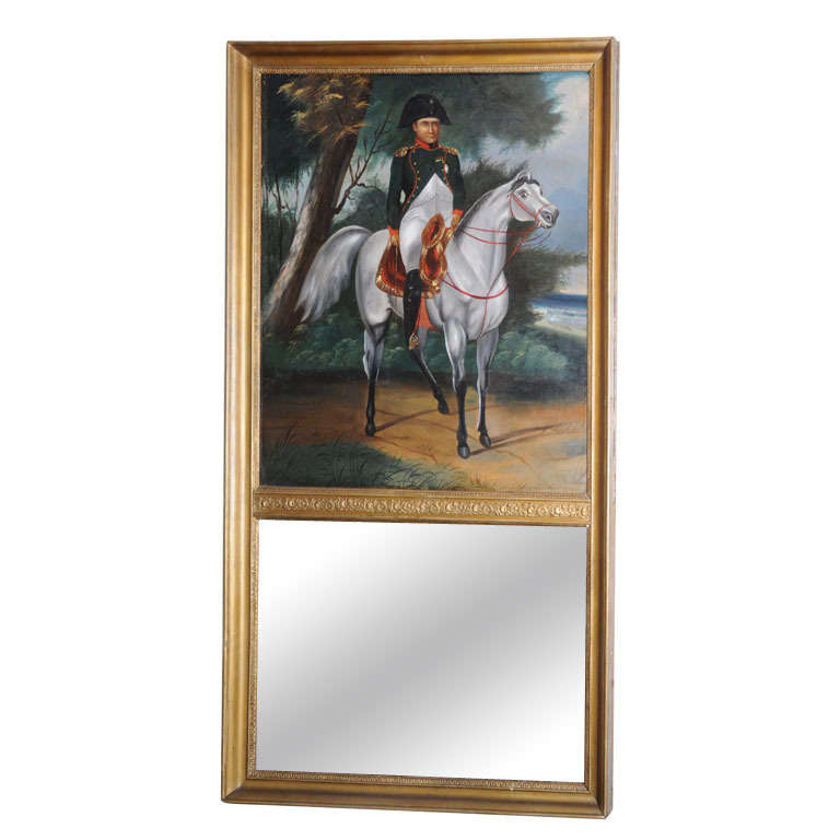 19th Century Napoleon Trumeau Mirror For Sale