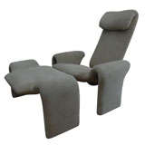 Suede Chair & Ottoman by Olivier Morgue