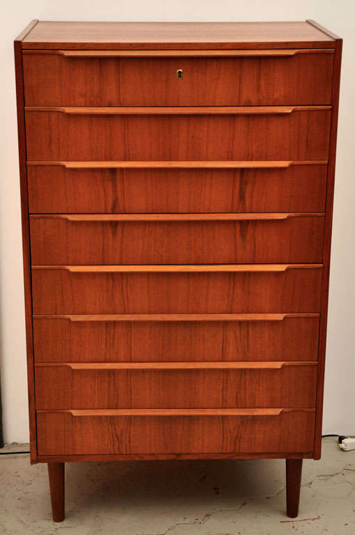 American 1960's Eight Drawer Teak Dresser