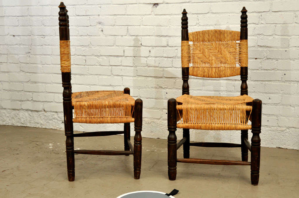 Vintage Pair of Turned Wood Side Chairs 5