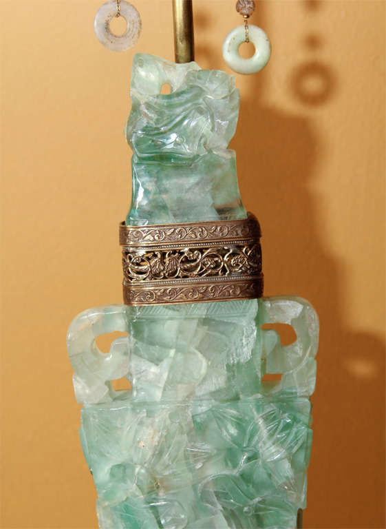 Jade Asian Crystalline Flourite Lamp