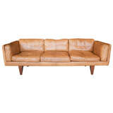 Illum Wikkelso Danish Sofa In Original Leather