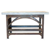 American Worktable With Massive Marble Slab