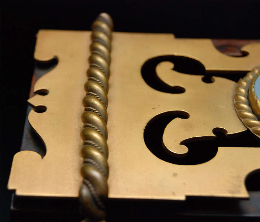 19th Century A Fine English Wood Box With Wedgwood and Gilded Mounts