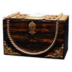 A Fine English Wood Box With Wedgwood and Gilded Mounts 1