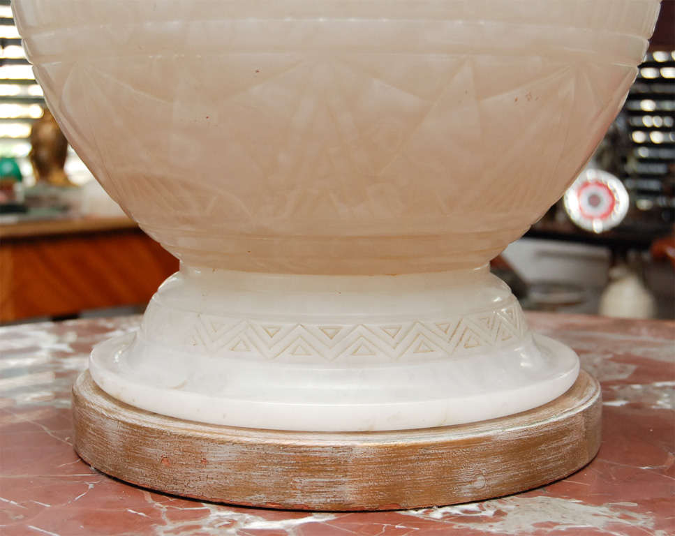 Large Egyptian Carved Alabaster Urn 2