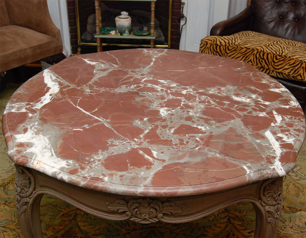 Louis XV Marble Topped Louis  XV Style Table For Sale