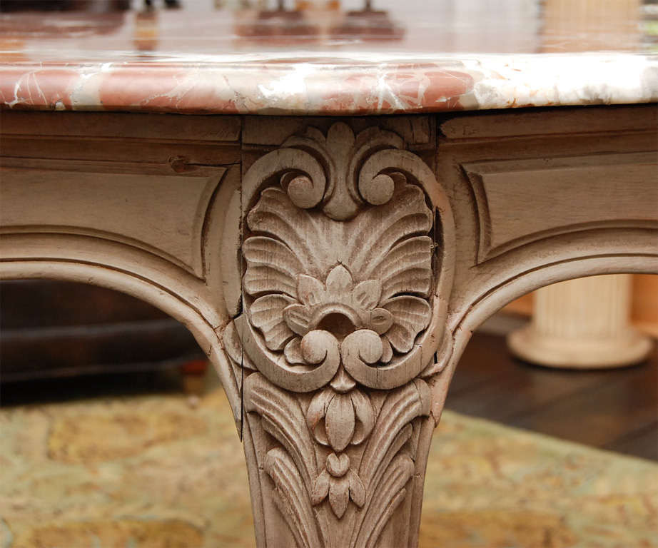 Marble Topped Louis  XV Style Table In Good Condition For Sale In Hudson, NY