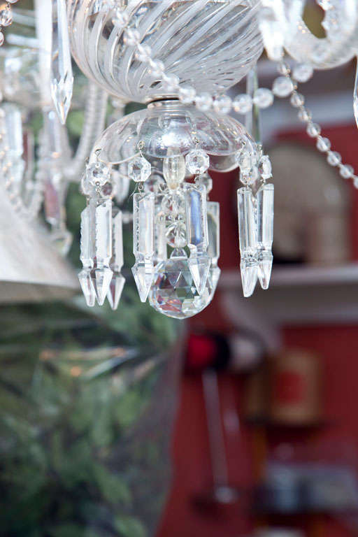 Venetian Glass and Crystal Four-Light Chandelier In Excellent Condition In Mt Kisco, NY