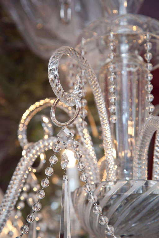 Mid-20th Century Venetian Glass and Crystal Four-Light Chandelier