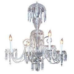 A Venetain Glass & Crystal 4 Light Chandelier 10