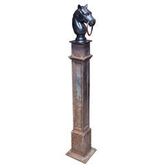 Victorian Era Cast Iron Horse Head Hitching Post