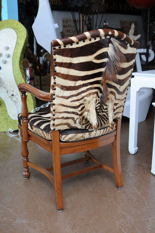 Zebra Skin Chair at 1stDibs