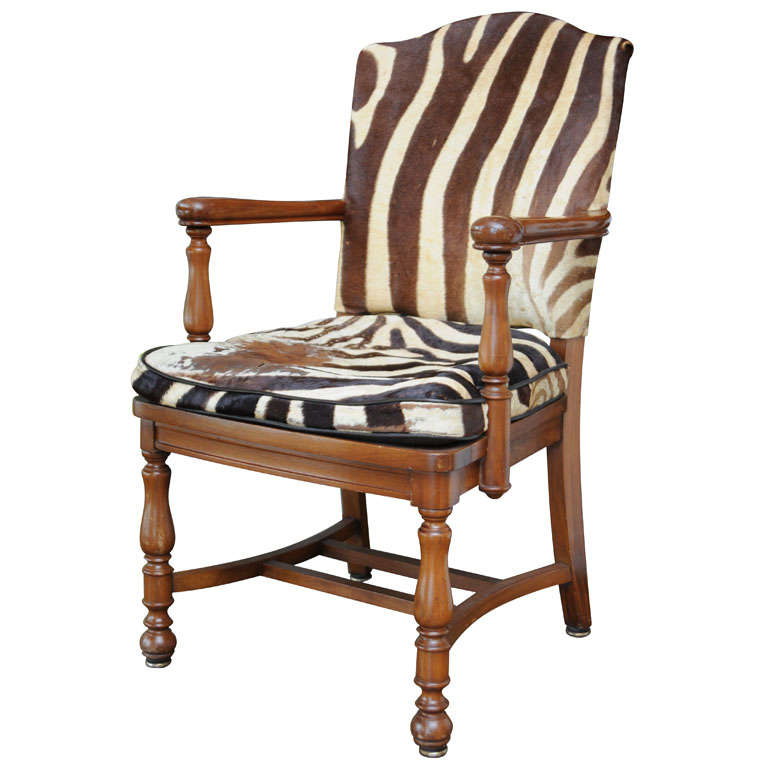 Zebra Skin Chair at 1stDibs