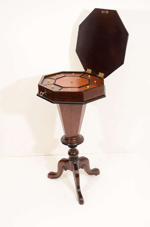 Octagonal Biedermeier Sewing Table In Excellent Condition In New York, NY