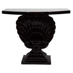 Mid-Century Modern Hollywood Regency Ebonized Shell Console by Grosfeld House