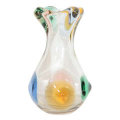 Sculptural Blown Glass Murano Vase with Gradient Colors
