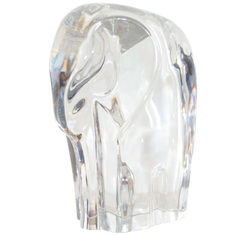 Modernist Crystal Elephant by Orrefors