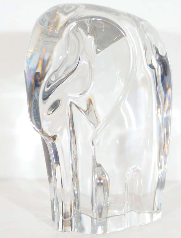 Modernist Crystal Elephant by Orrefors In Excellent Condition In New York, NY