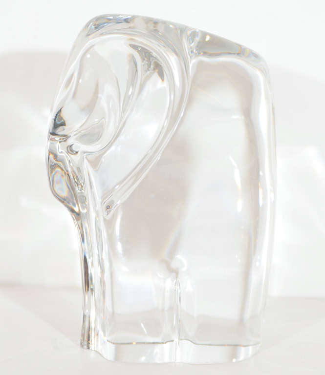 Modernist Crystal Elephant by Orrefors 1