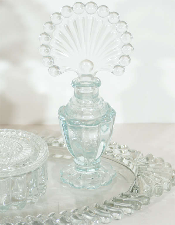 vintage glass vanity set
