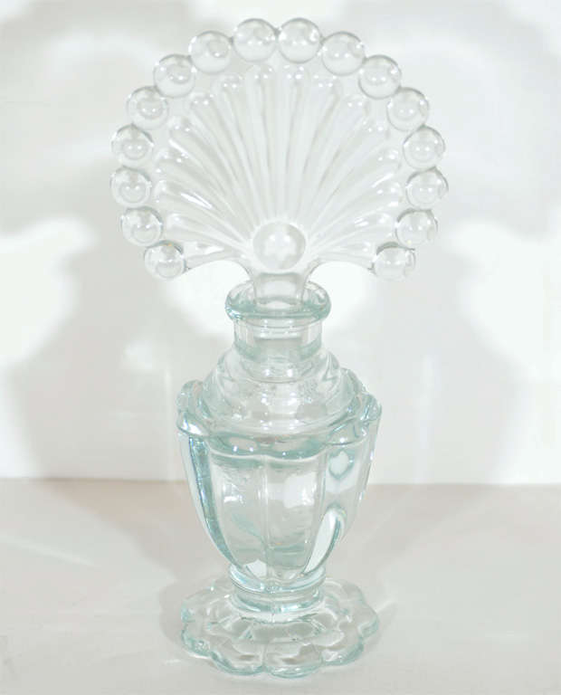 Vintage Peacock Style Depression Glass vanity Set 3