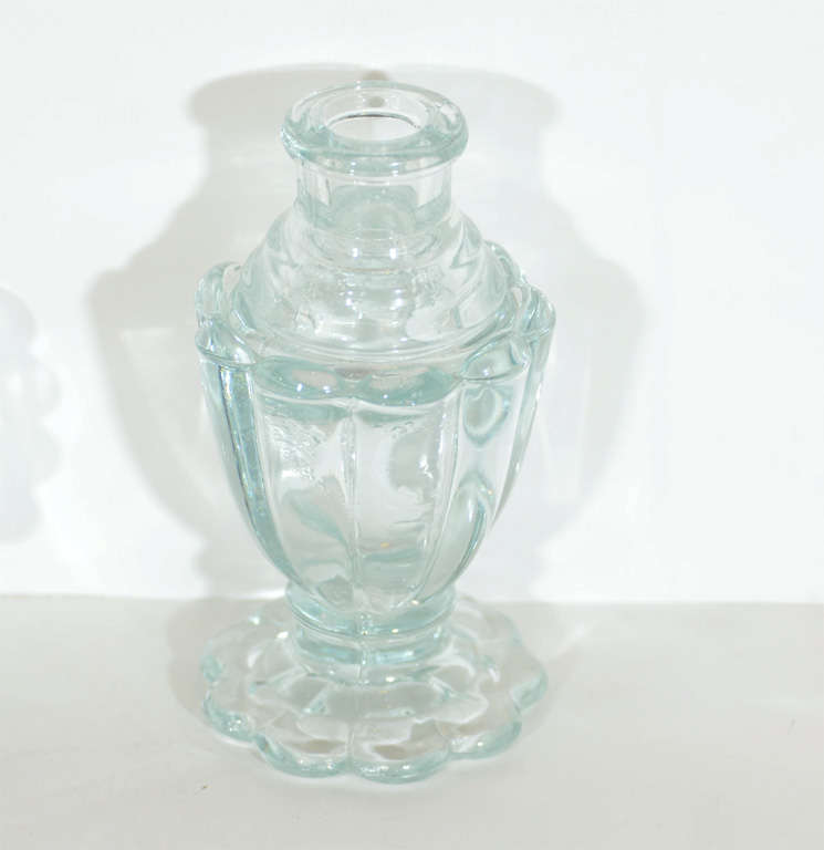 Vintage Peacock Style Depression Glass vanity Set 4