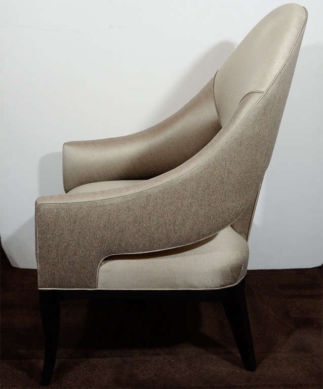 Pair of Modernist Arm Chairs with Spoon Back Design 3