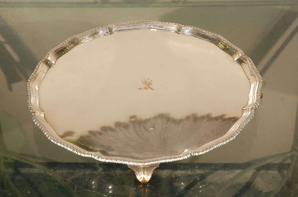 Sheffield Plate Waiter's Tray with Armorial