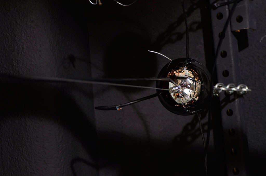 Lampe à suspension globe en verre gris Seguso Bon état - En vente à New York, NY