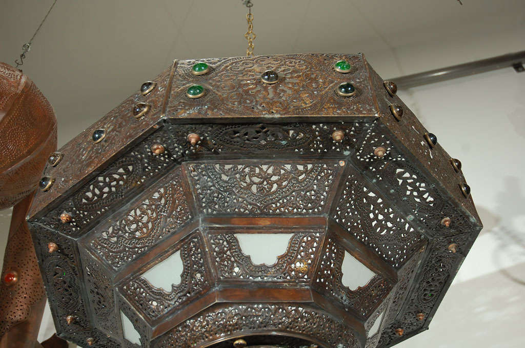 Large Antique Turkish Chandelier In Good Condition In North Hollywood, CA
