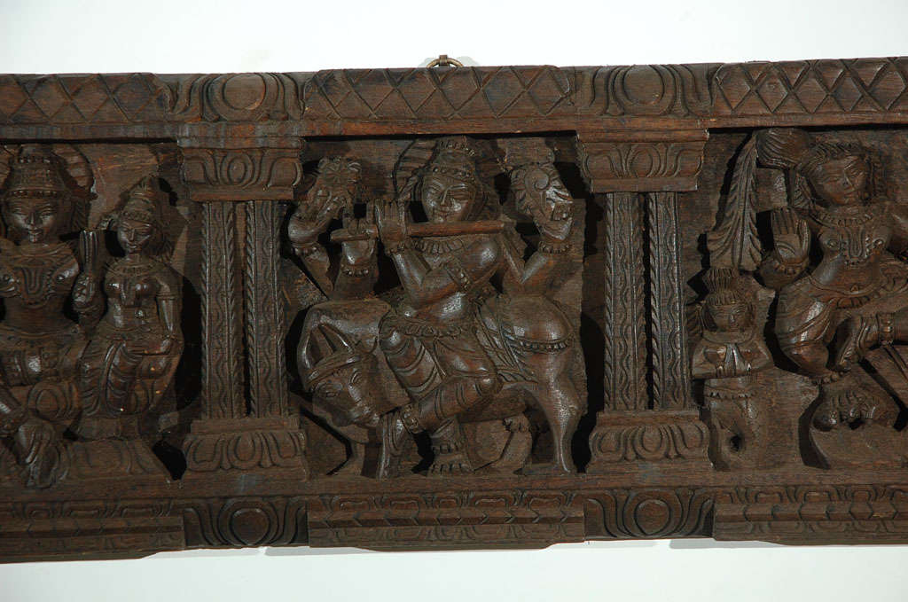 Anglo Raj South Indian Carved Architectural Panel