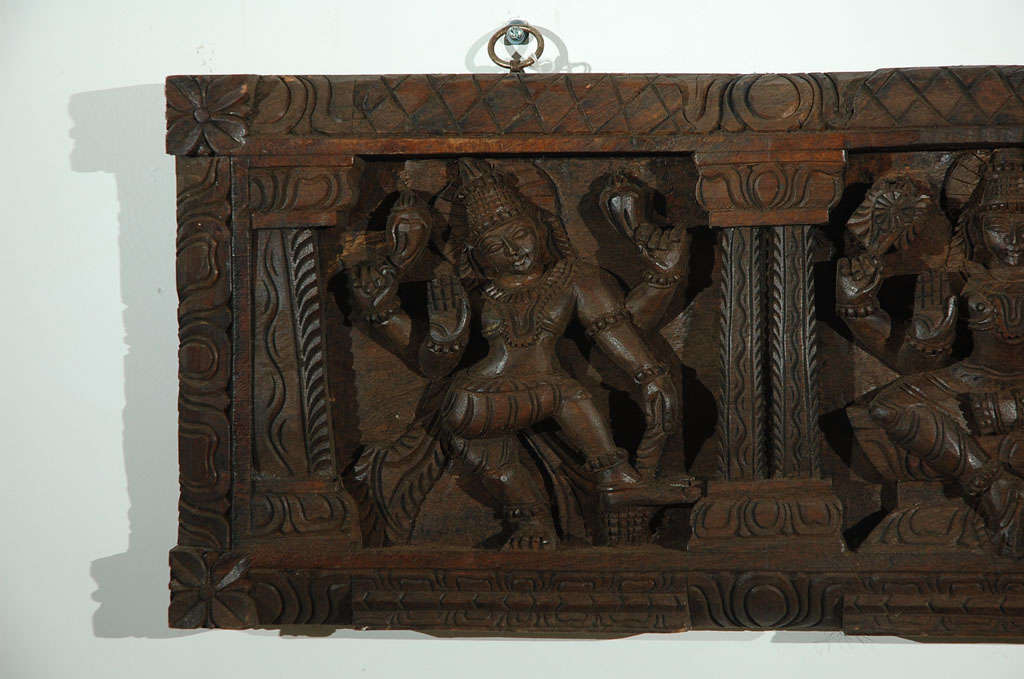 20th Century South Indian Carved Architectural Panel