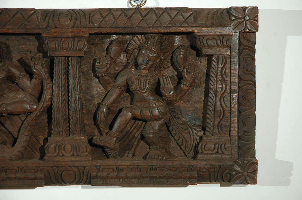 South Indian Carved Architectural Panel 1
