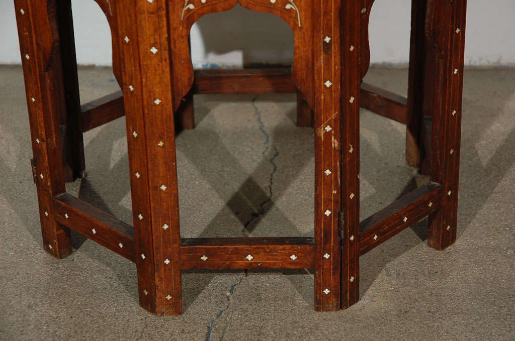 Anglo Indian folding Rosewood Inlaid Octagonal Side Table 3