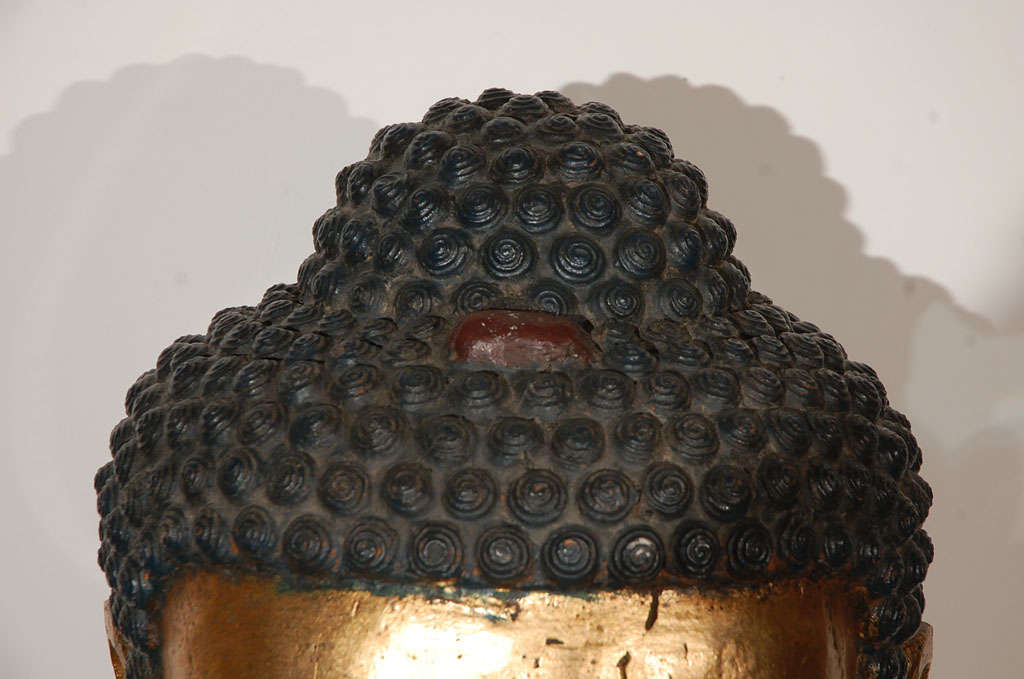Bronze Buddha Head In Good Condition In North Hollywood, CA