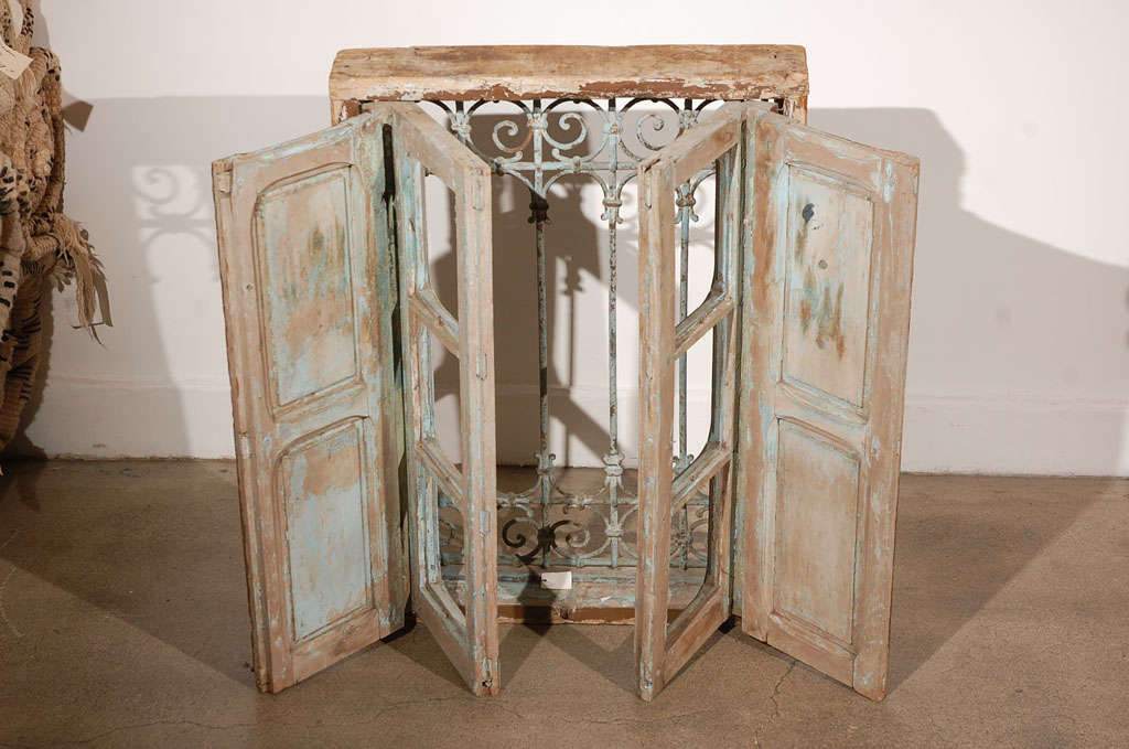 20th Century Antique Moroccan Window with Iron Screen