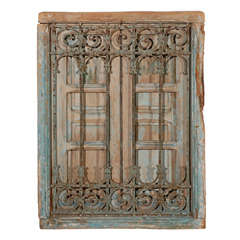 Antique Moroccan Window with Iron Screen
