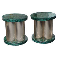 Pair of Malachite Side Tables