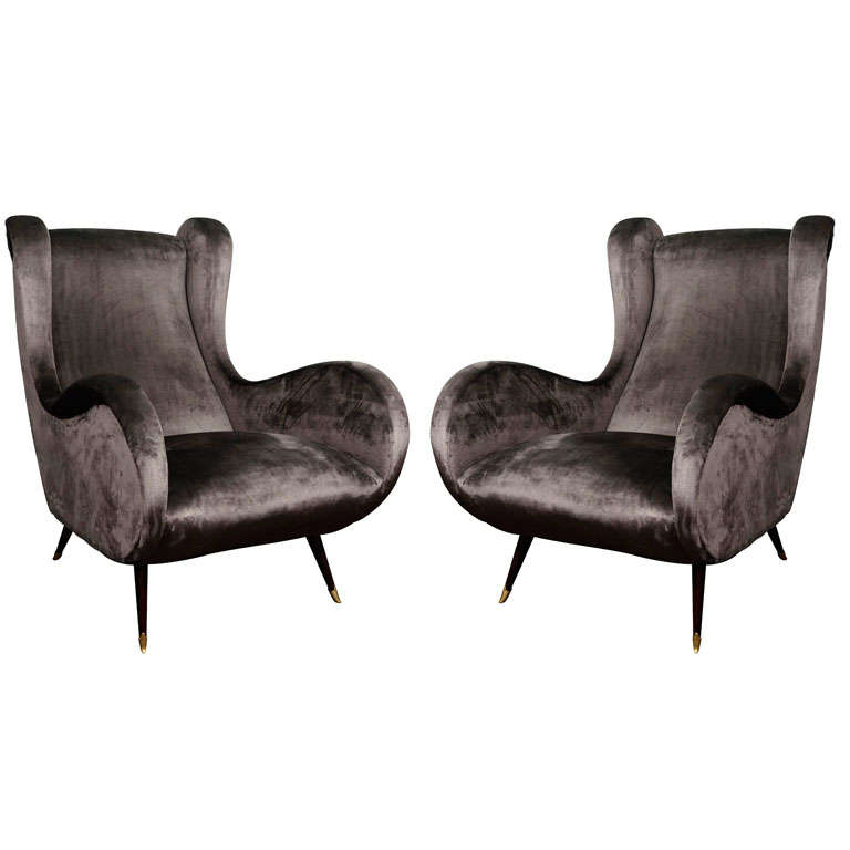Pair of 1970's Italian Marco Zanuso Chairs