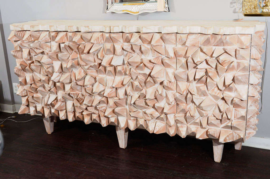 American R. Mapache Signed Ceruse Spike Sideboard
