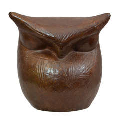 Vintage Bronze Owl by Bennie Bufano