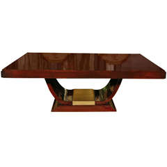 Art Deco Coffee Table With Gold Leaf Base