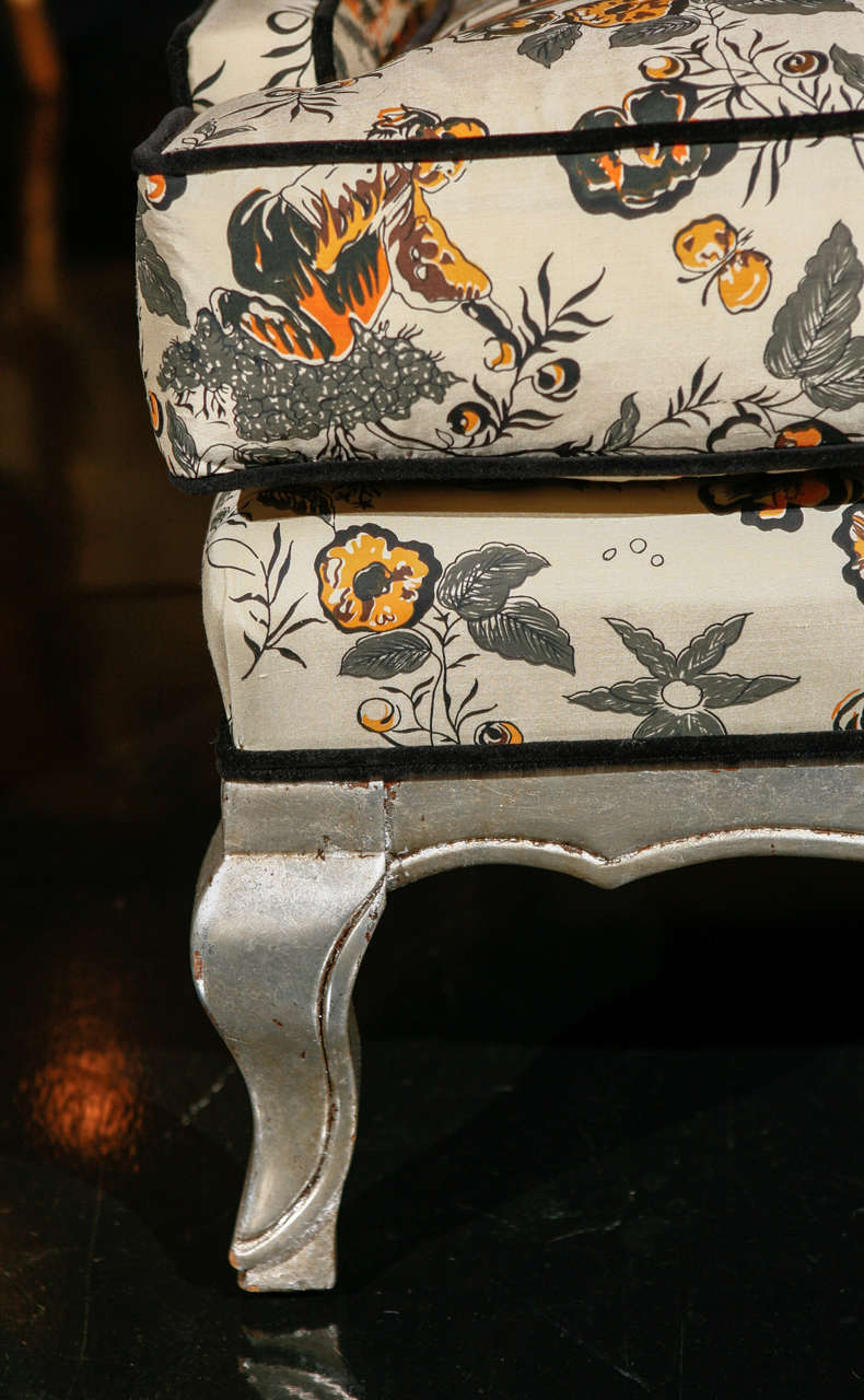 Pair of Art Deco Silk Chinoiserie Chairs For Sale at 1stdibs