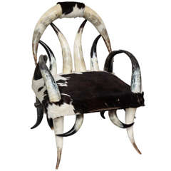 Vintage Cow Horn Club Chair