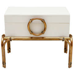 Lacquered Chest on Brass Stand